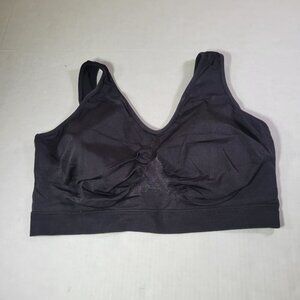 TrueKind Black Everyday Throw-On Wireless Bralette #91404 Size 3XL